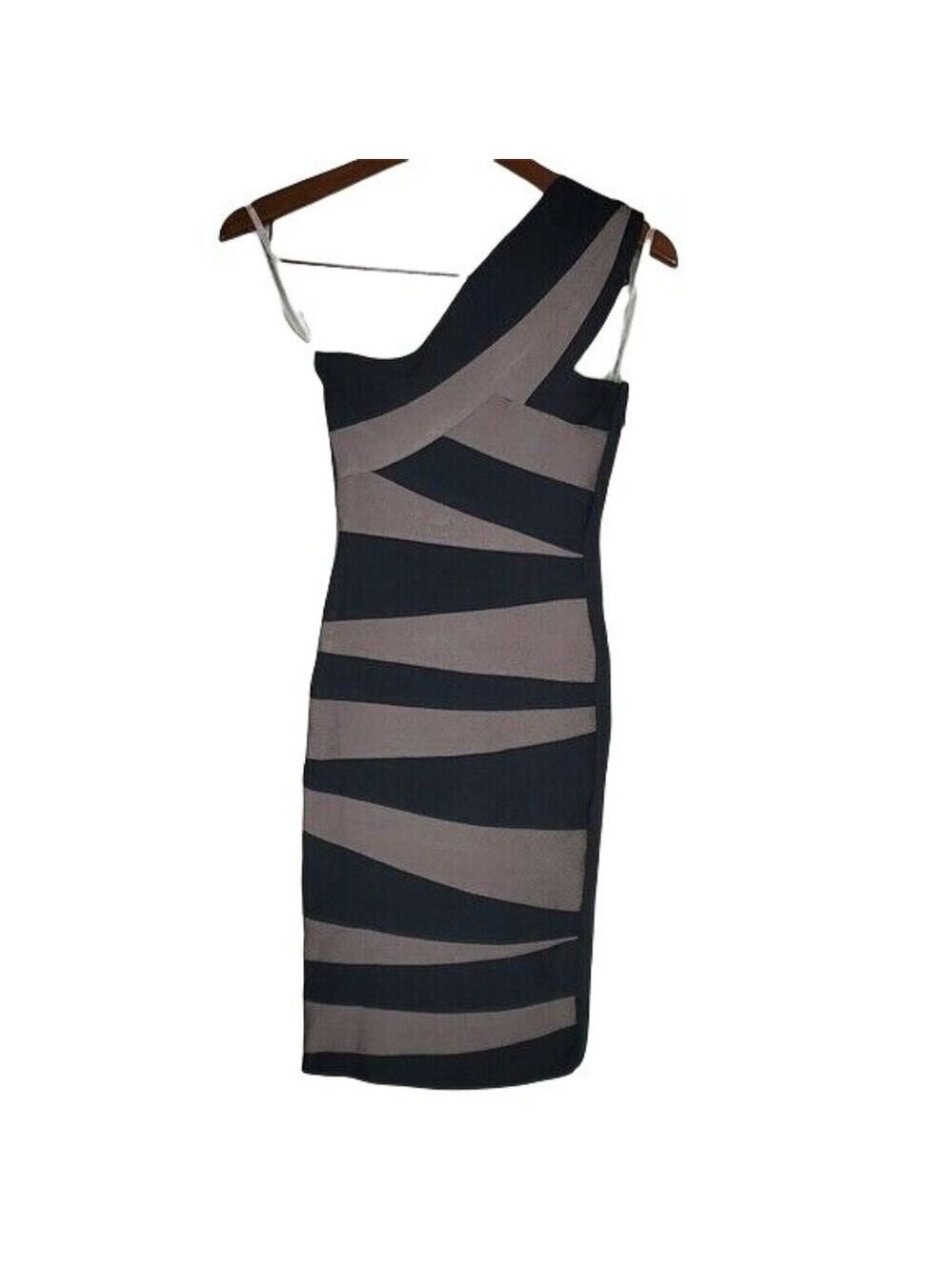 Stretta Jessica Black One Shoulder Bandage Bodycon Dress XS Party - Picture 2 of 9